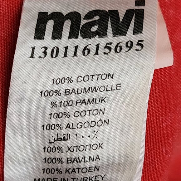 Mavi Orange Wash Cotton Pearl Snap Shirt Dress - Picture 6 of 6